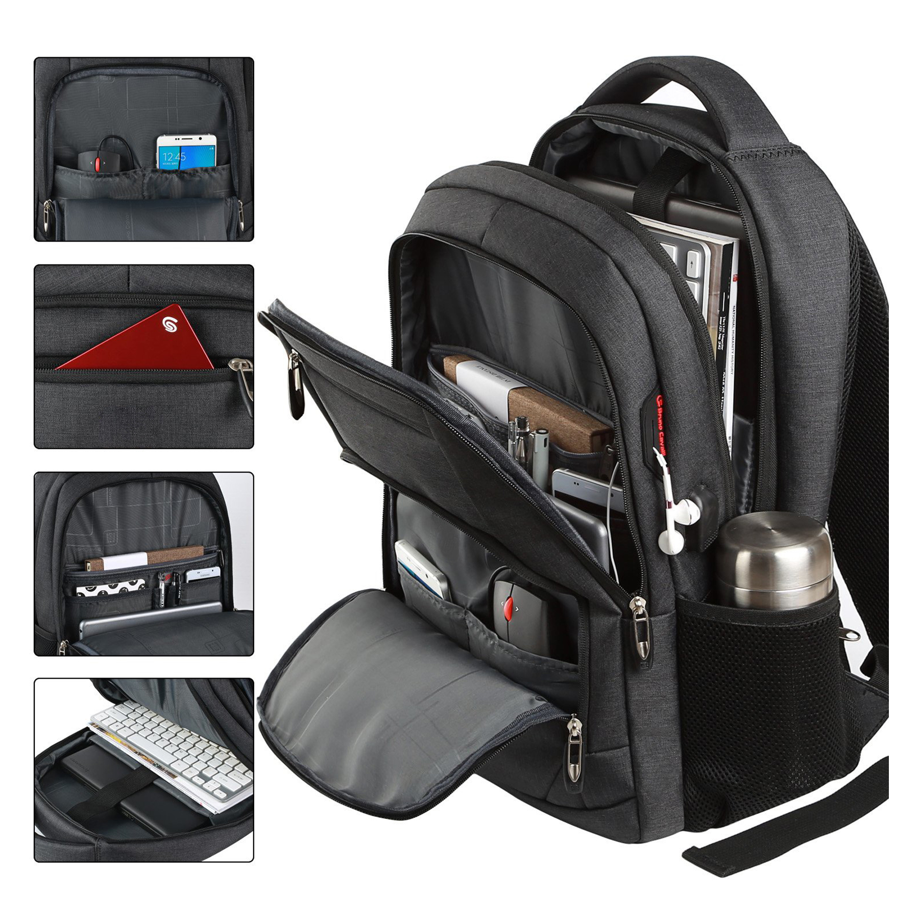 Anti-Theft Slim Business Travel Laptop Backpack 4