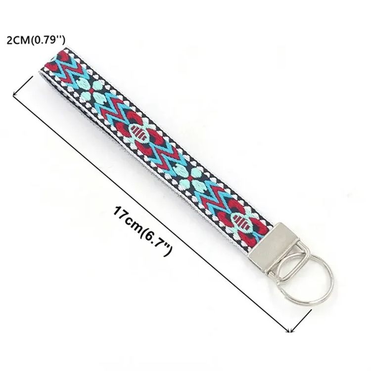 Embroidered Travel Key Tag with Ring 2