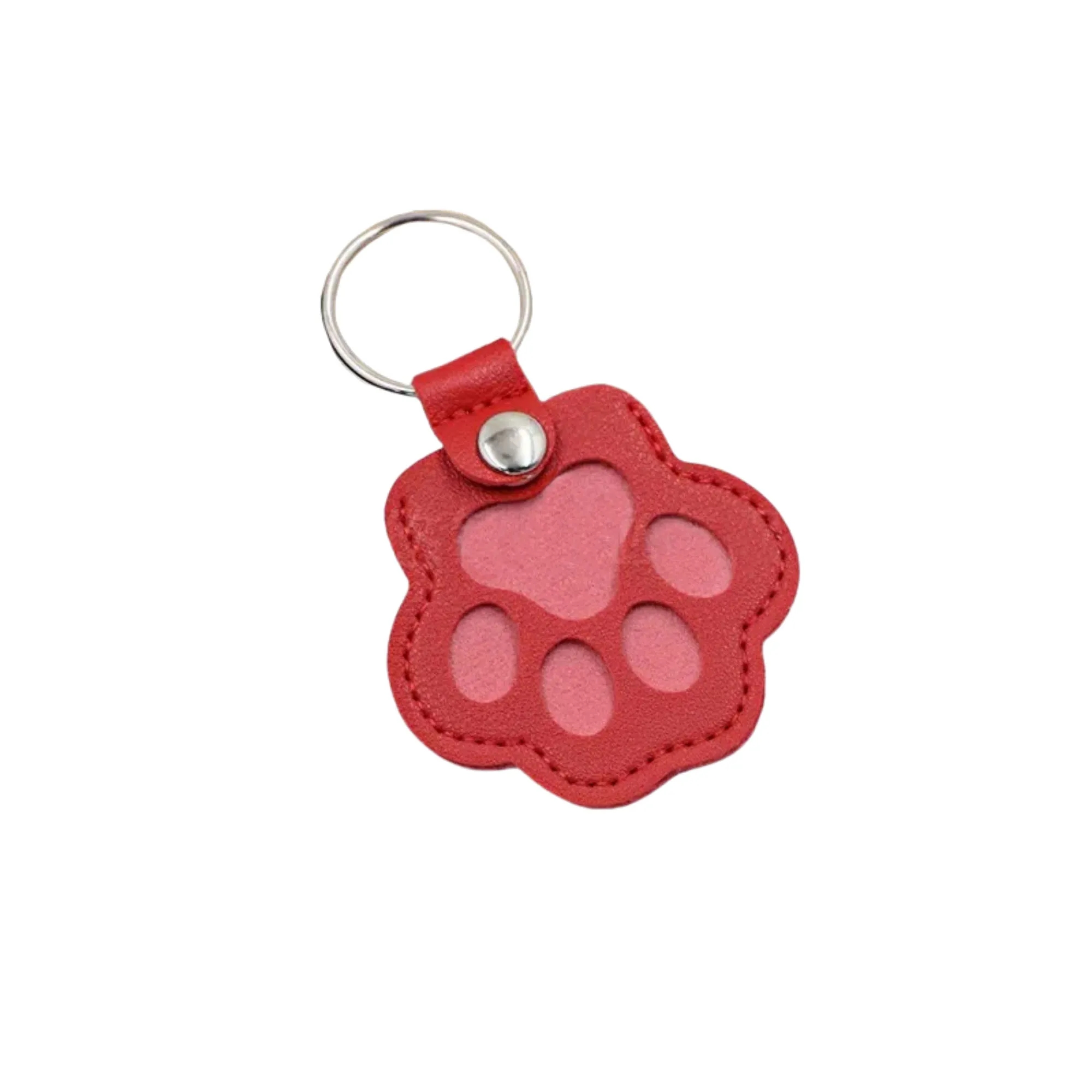 Pet Hair Paw Shape Keepsake Leather Keychain 1