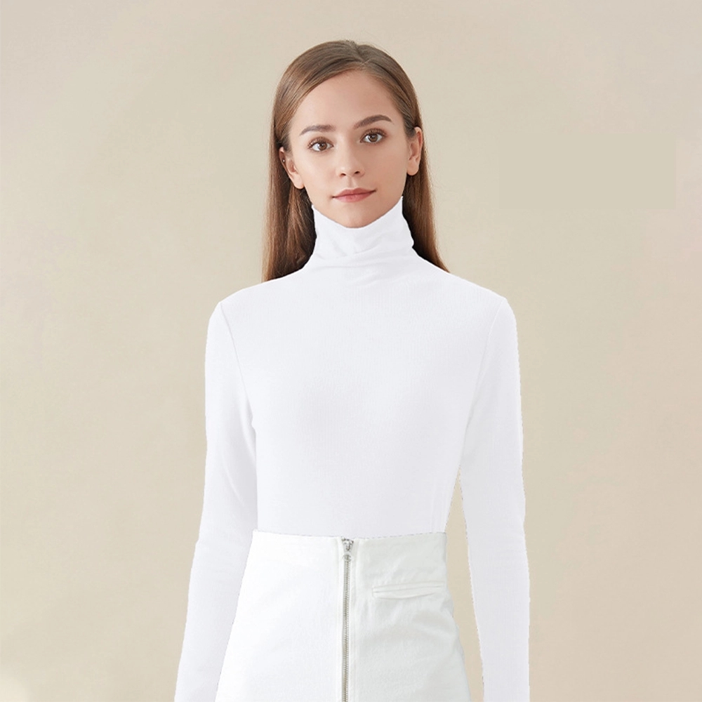 Women's Long Sleeve Turtleneck Pullover Slim Shirt Top 9