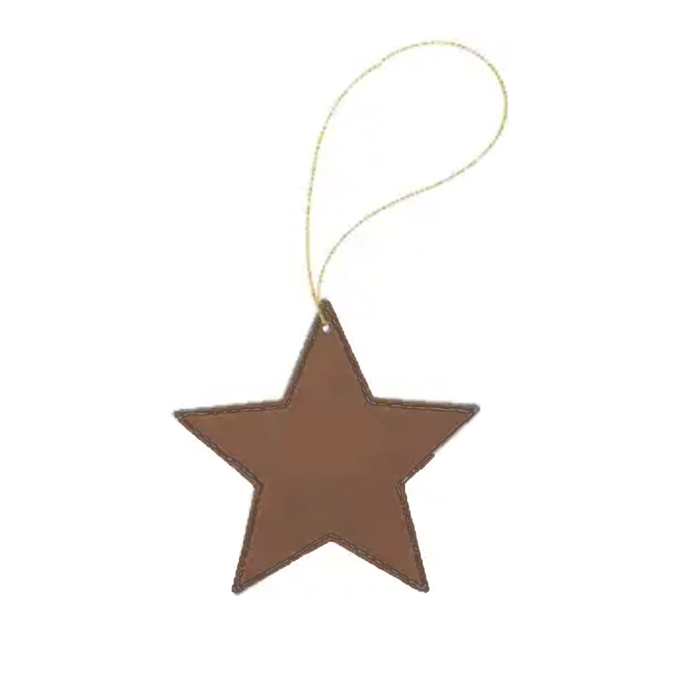 Leather Star Shaped Ornament with String 6