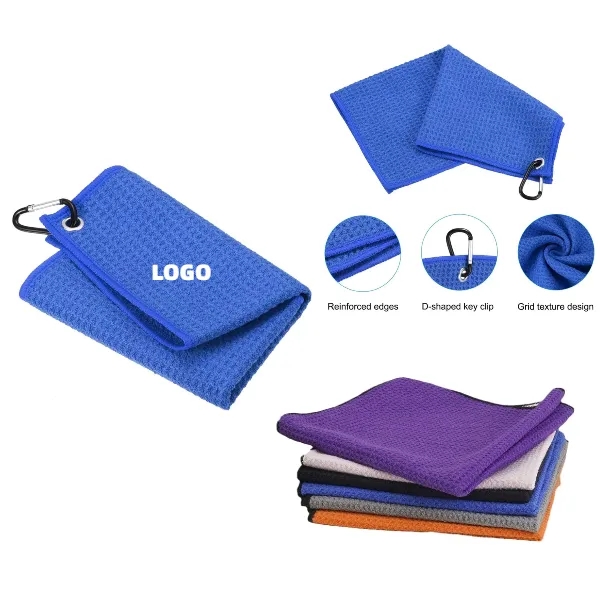Convenient Microfiber Waffle Pattern Golf Towel 2