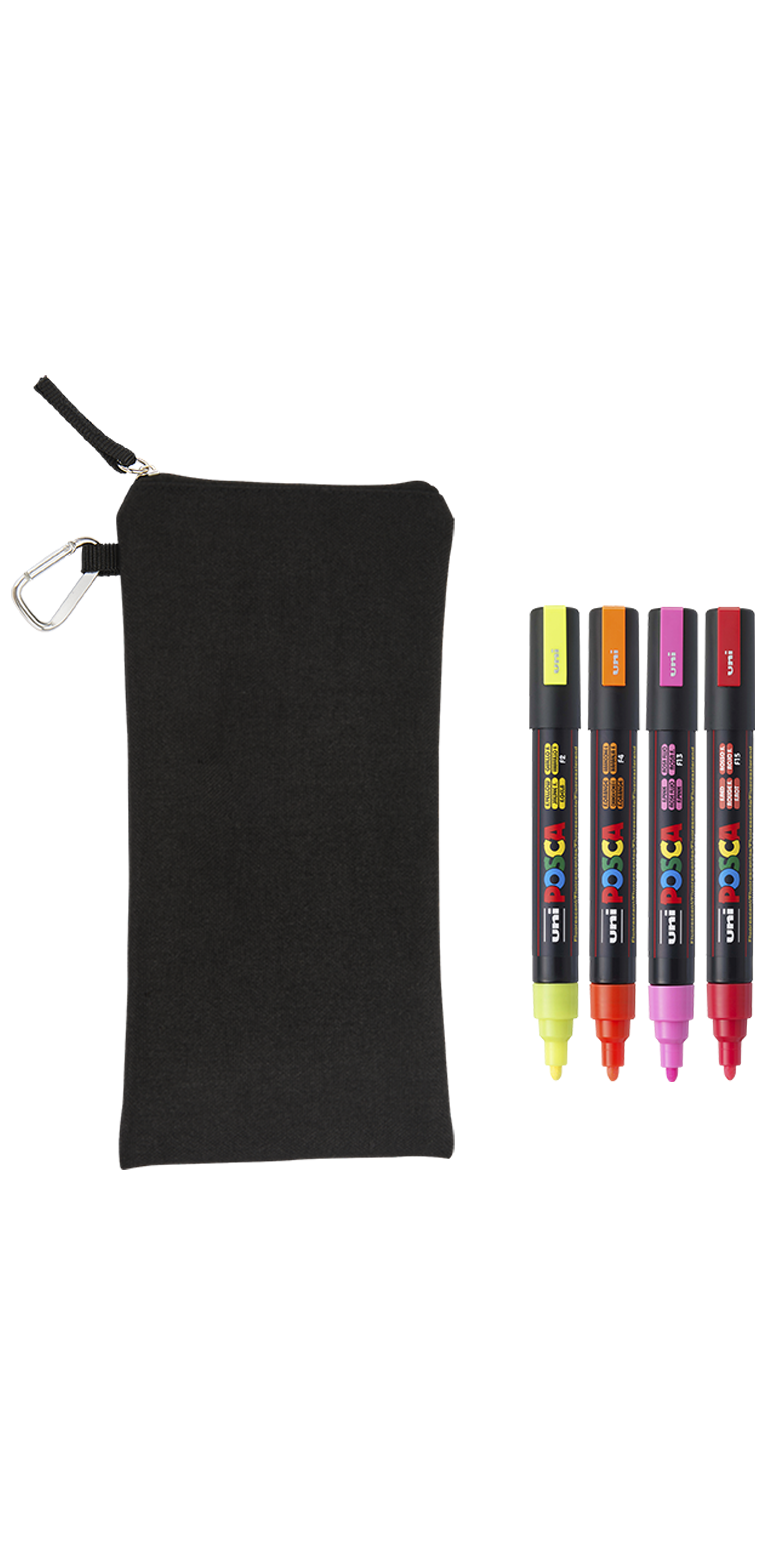 POSCA 4 Piece Neon Marker Set with Bag 26