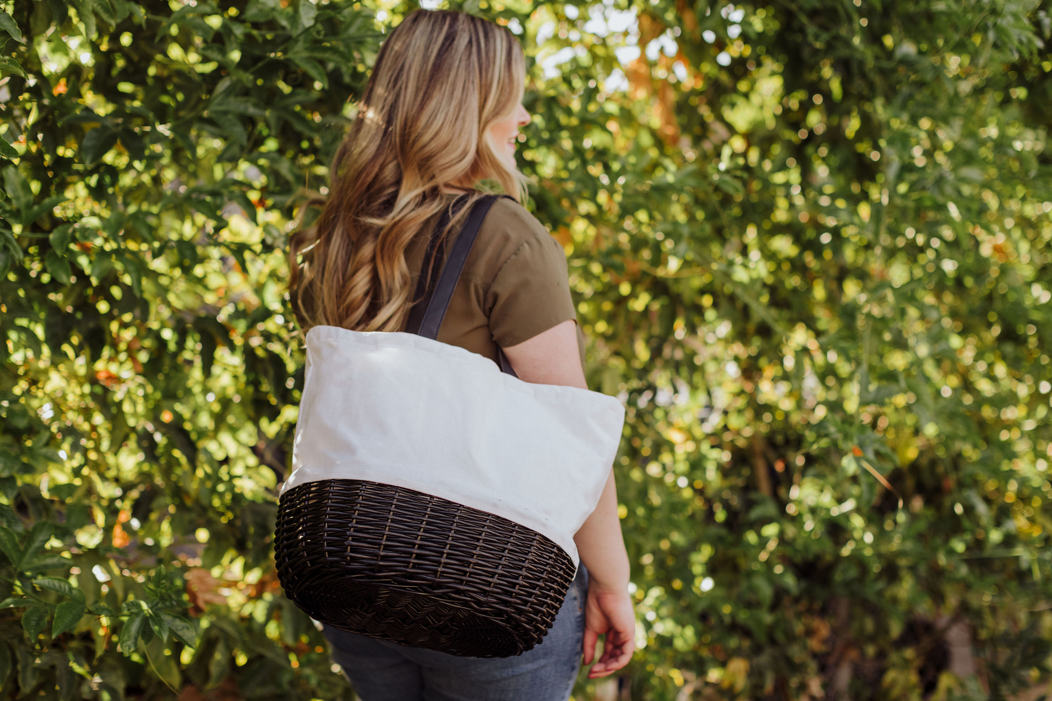 Coronado Canvas and Willow Basket Tote 5