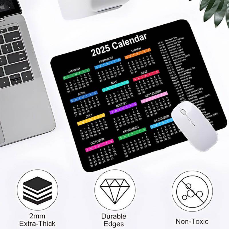 2025 Calendar Non-Slip Waterproof Rubber Mouse Pad 2
