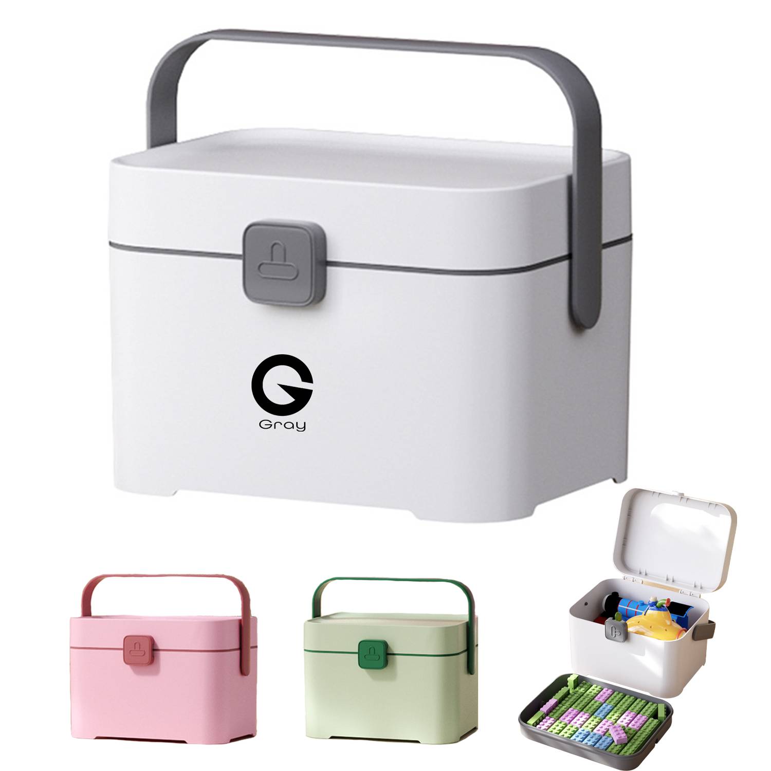 Plastic Two Layers Storage Box with Handle 2