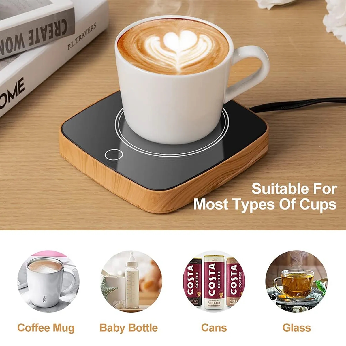 Smart Portable Coffee Mug Warmer For Office Desks Travel 4