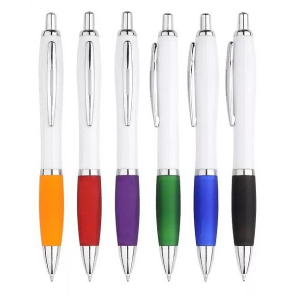 Plastic ballpoint pen with metal clip 2