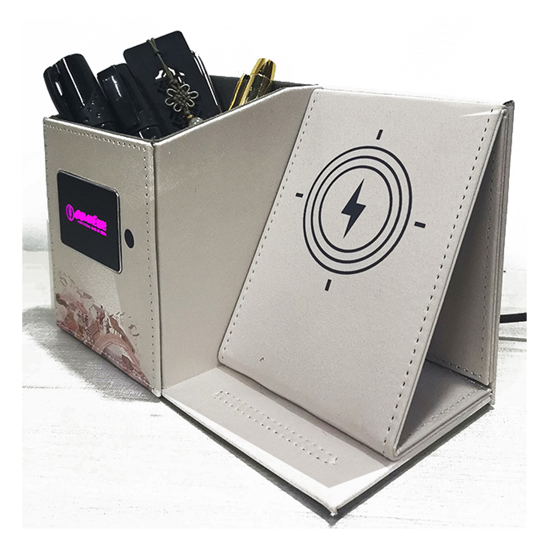 Wireless Charger Pen Holder with LED Light 4