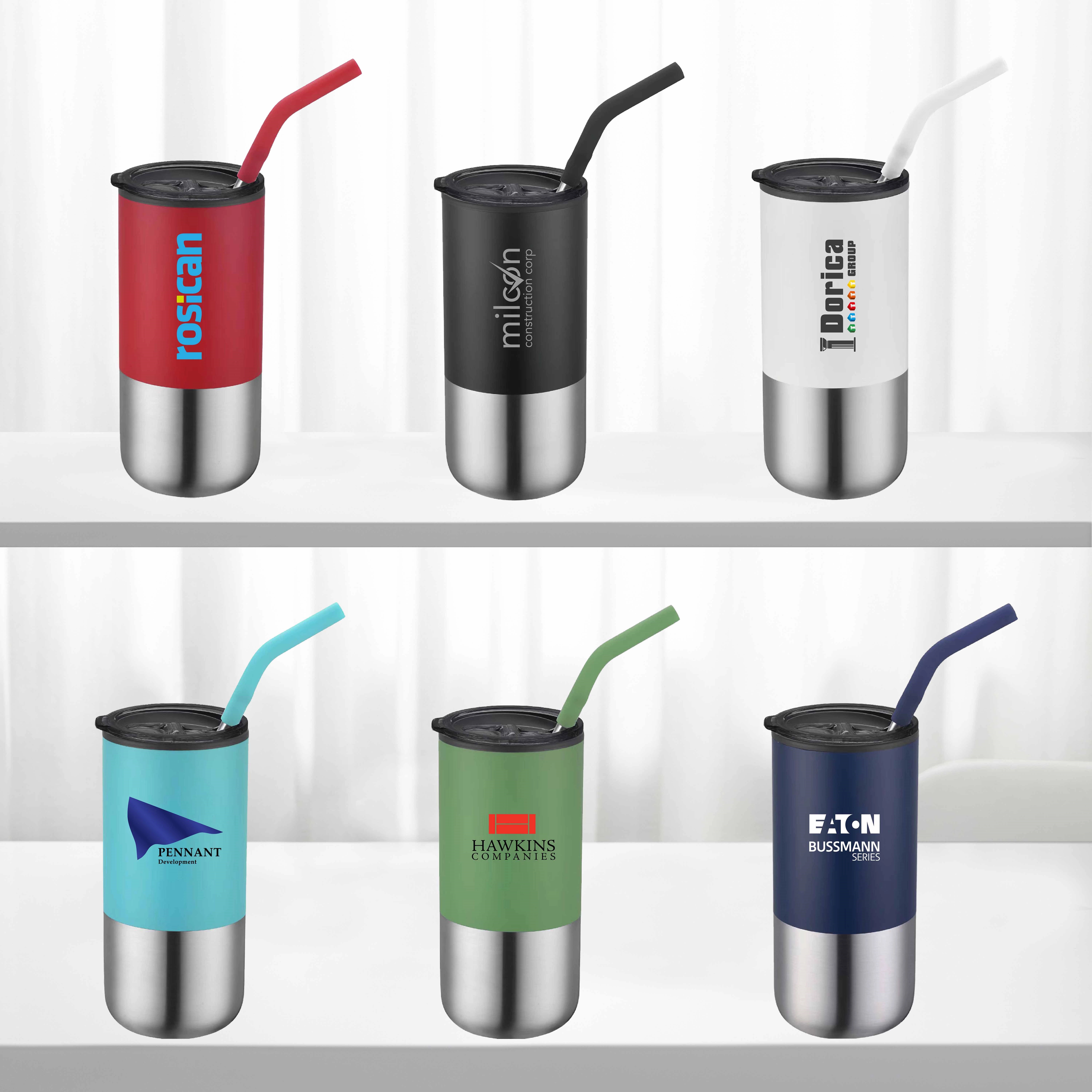 BRAZOS - 16 OZ DOUBLE WALL TUMBLER WITH STRAW 2