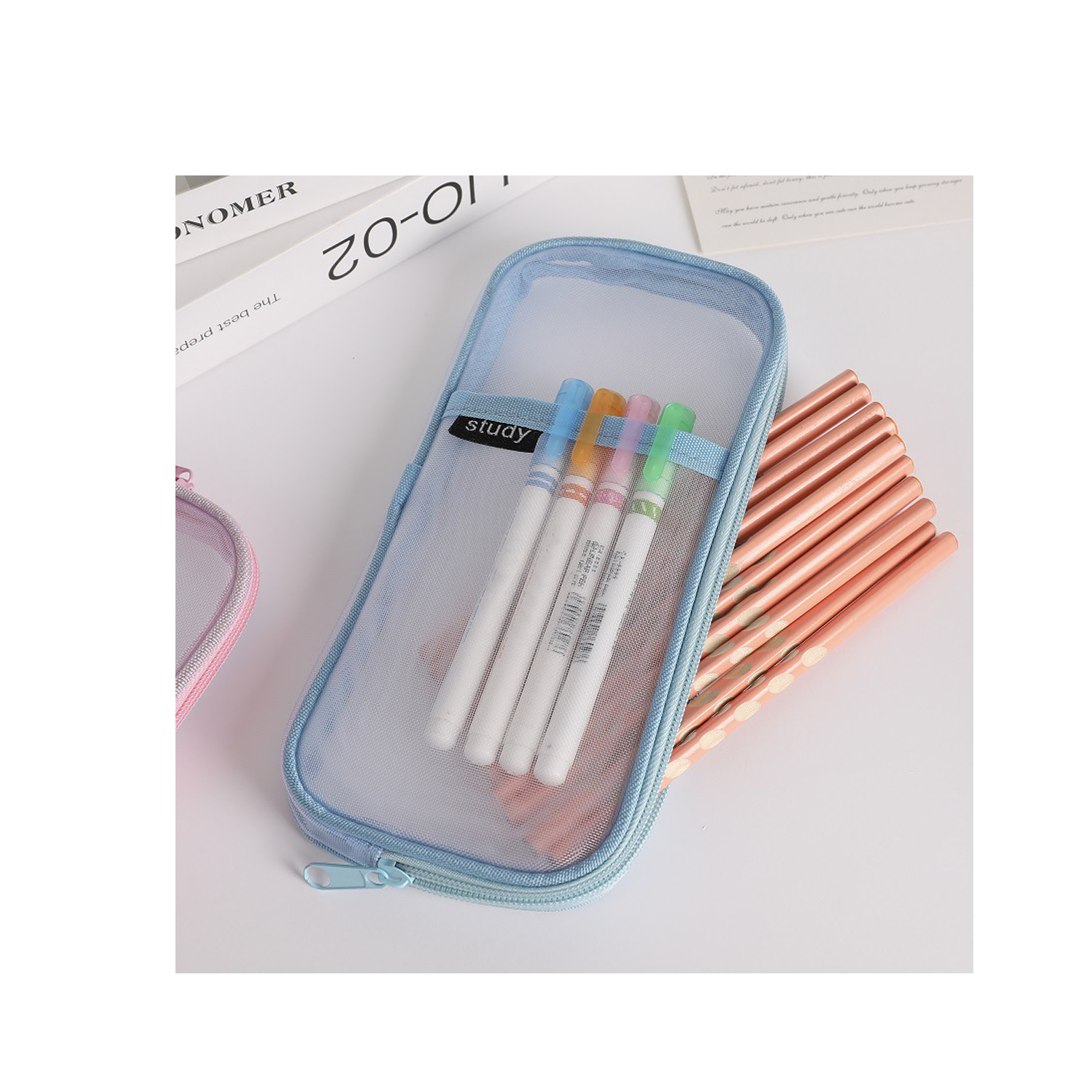 Simple Transparent Mesh Pen Bag 5