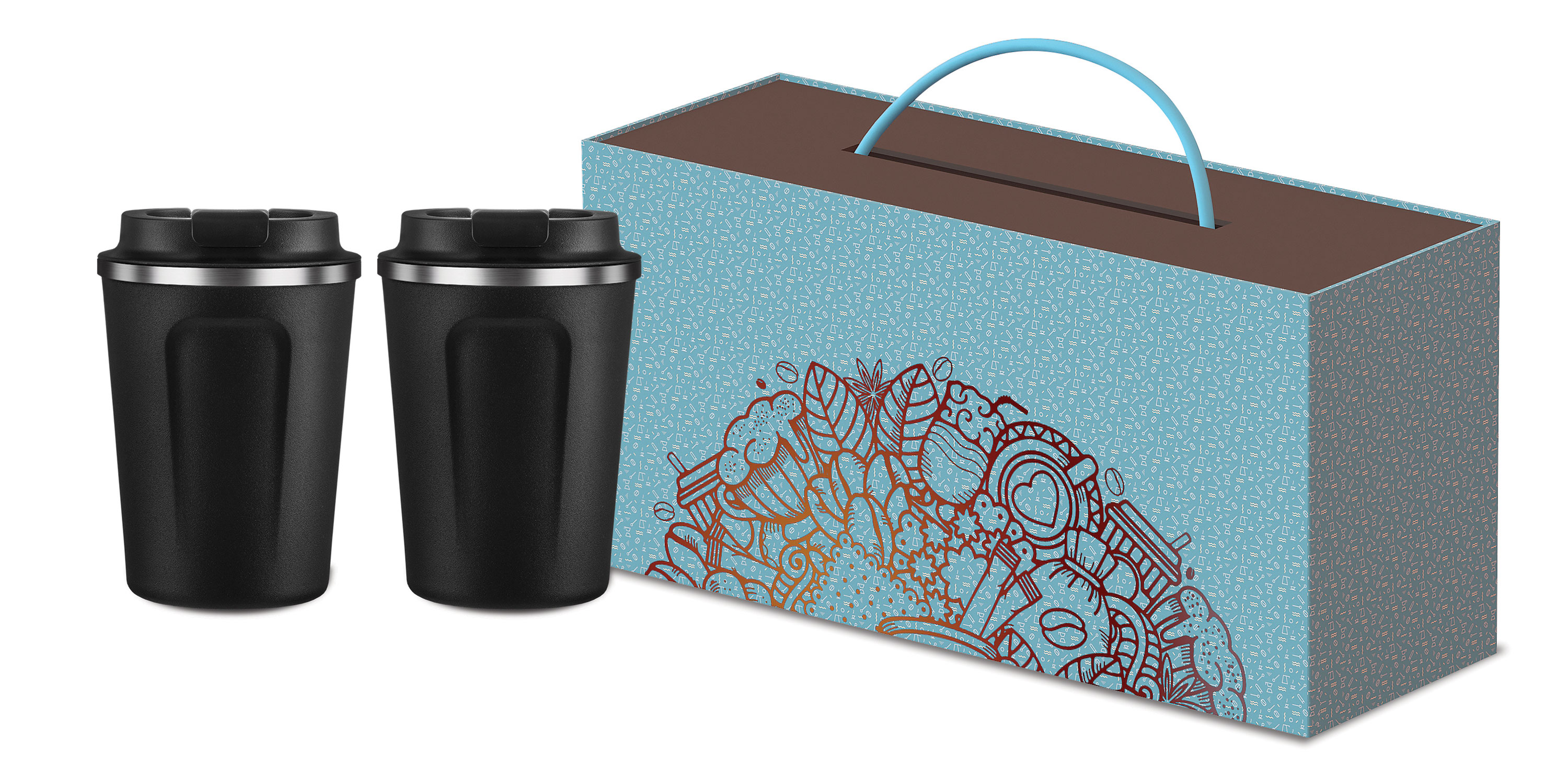 13 Oz. Caf Compact Coffee Cups - Set of 2 3