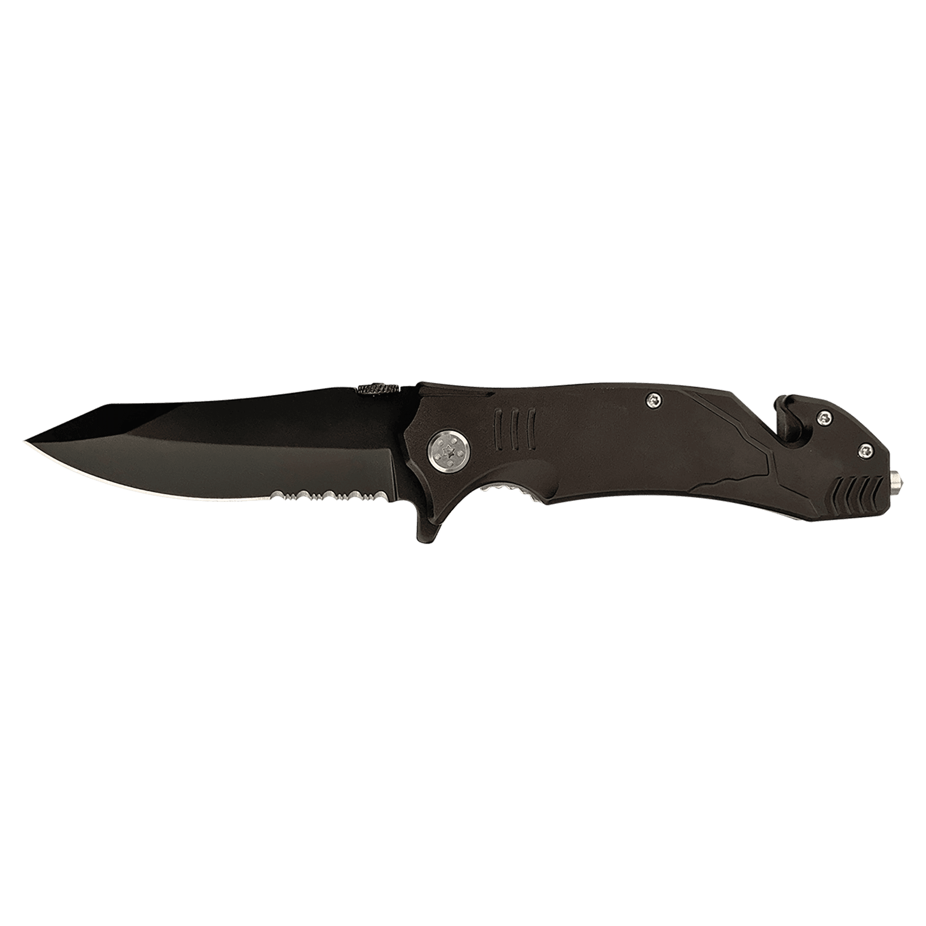 Bison River 4.5" Black Rescue Knife 4