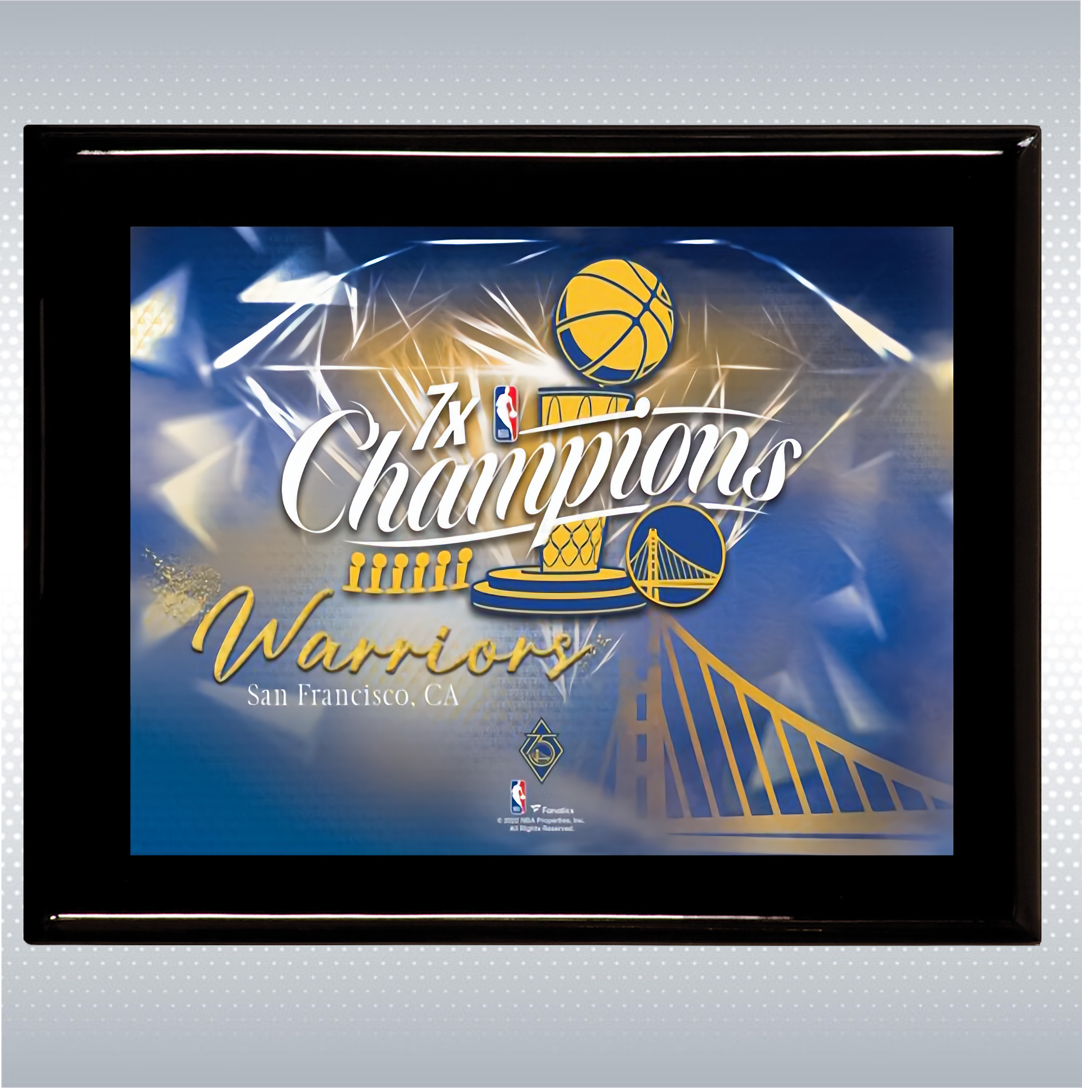 Black Piano Finish Wood Plaque w/Full Color Sublimated Plate 10