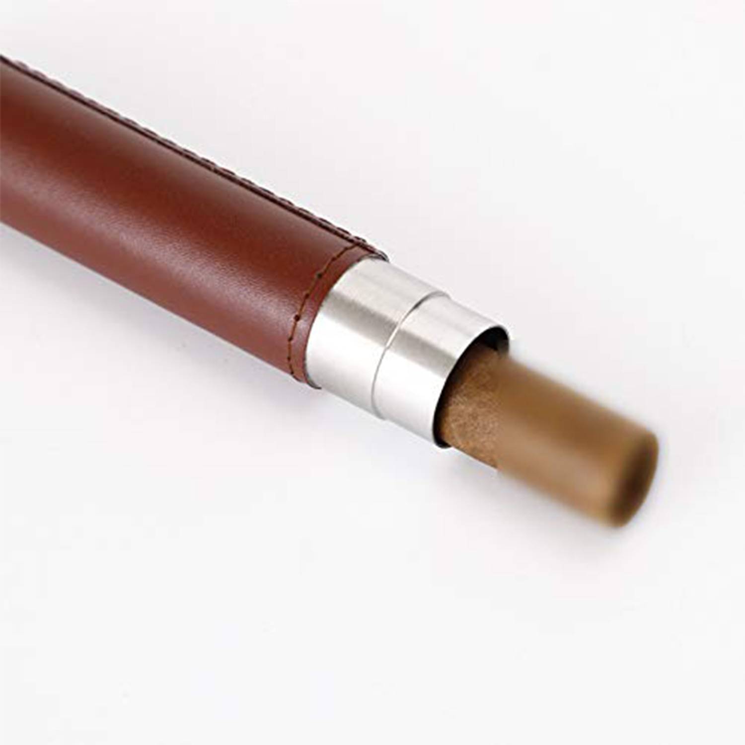 Leather Stainless Steel Cigar Tube 4