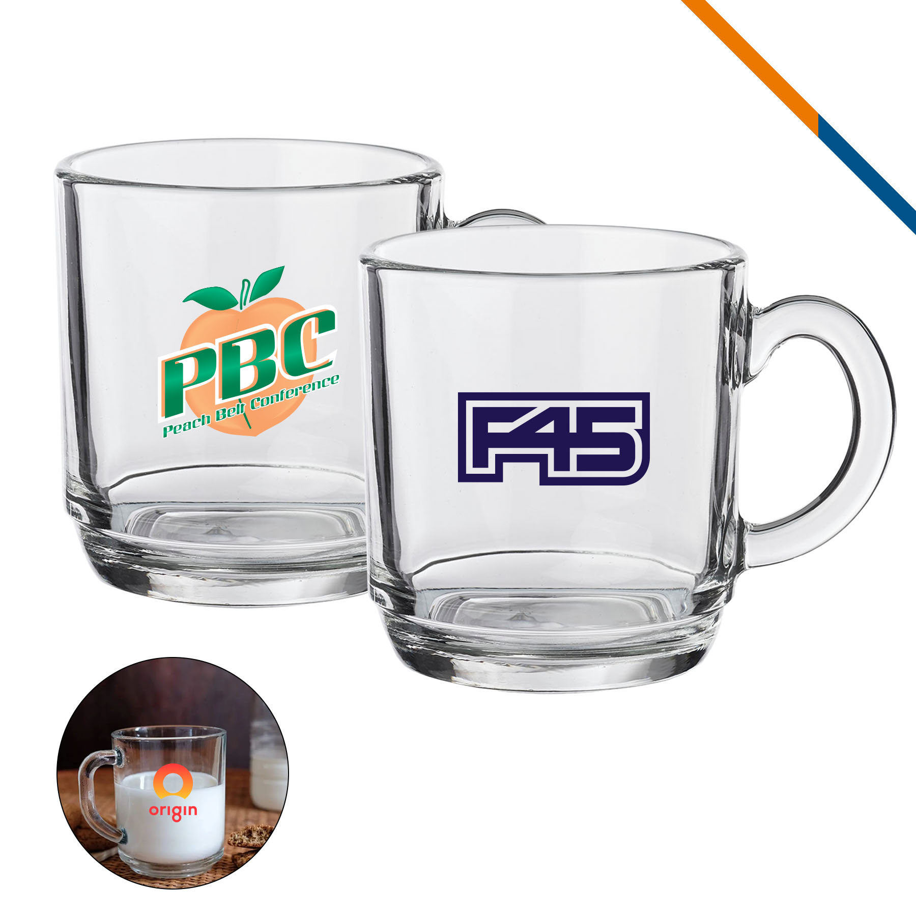 Nadir Colton Glass Coffee Mugs - 10 OZ. 4