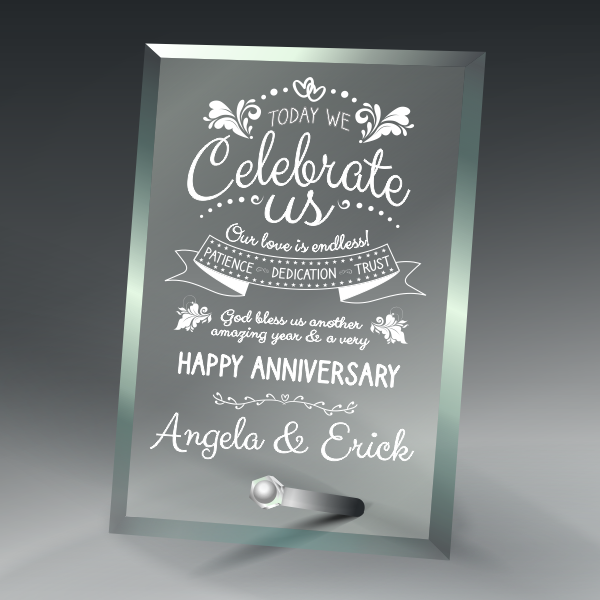 Economy Jade Glass Standing Plaque 7