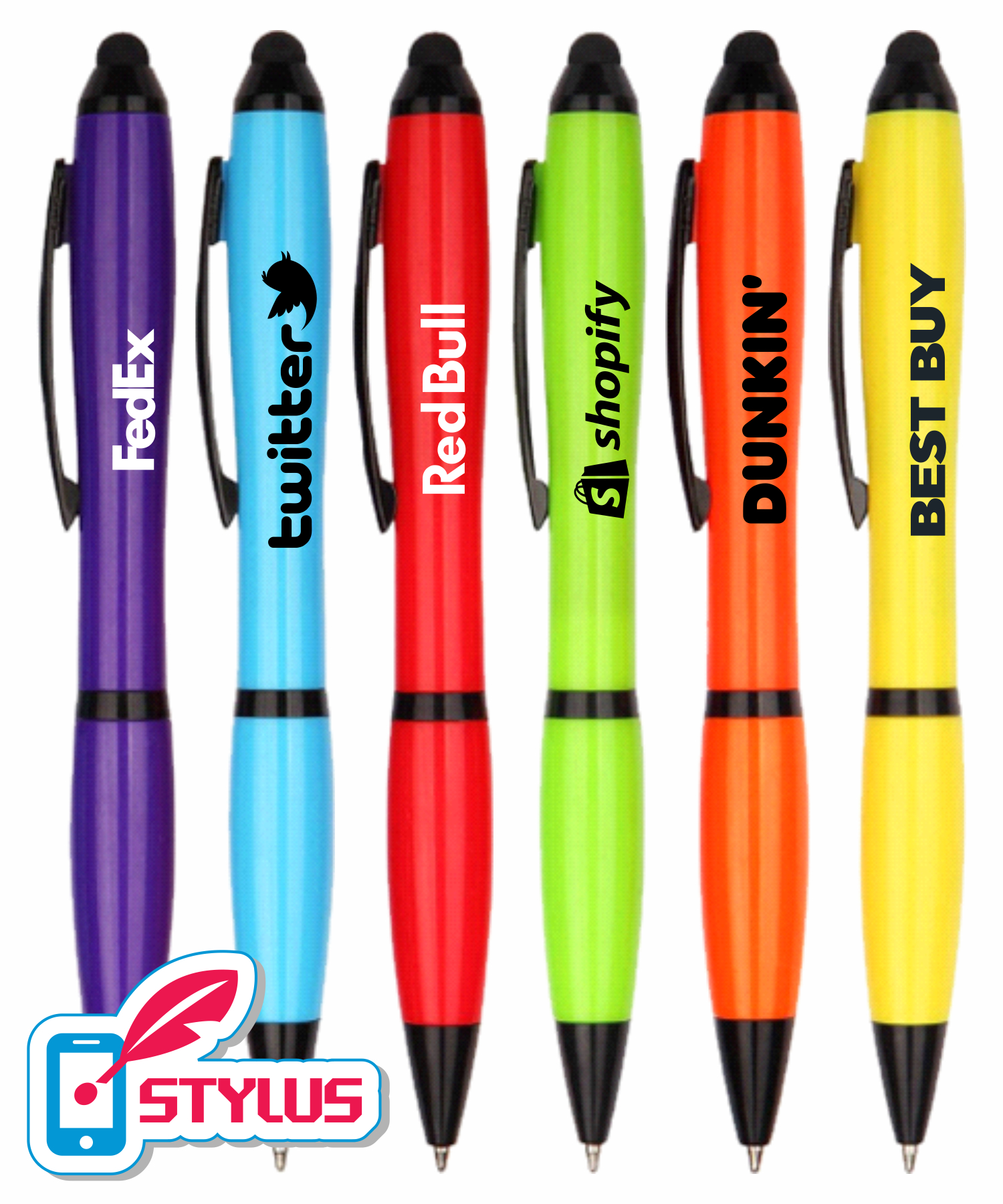 Tropical Colored Barrels - Executive - Stylus Pens with Matching Colored Grip 1