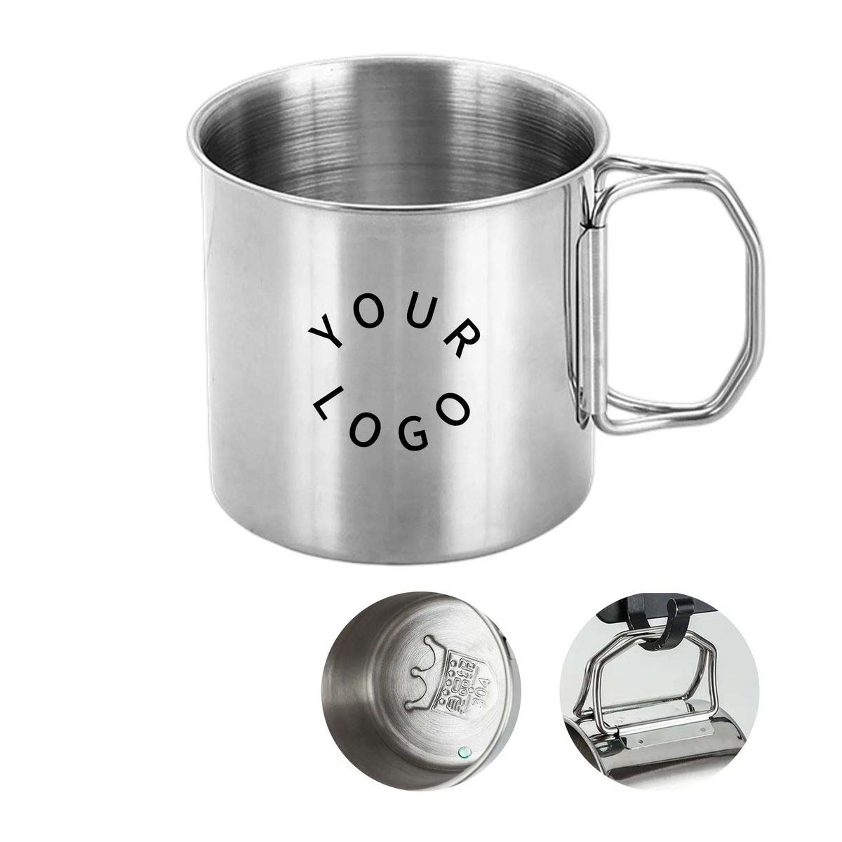 Collapsible Stainless Steel Camping Cup 12 oz 1