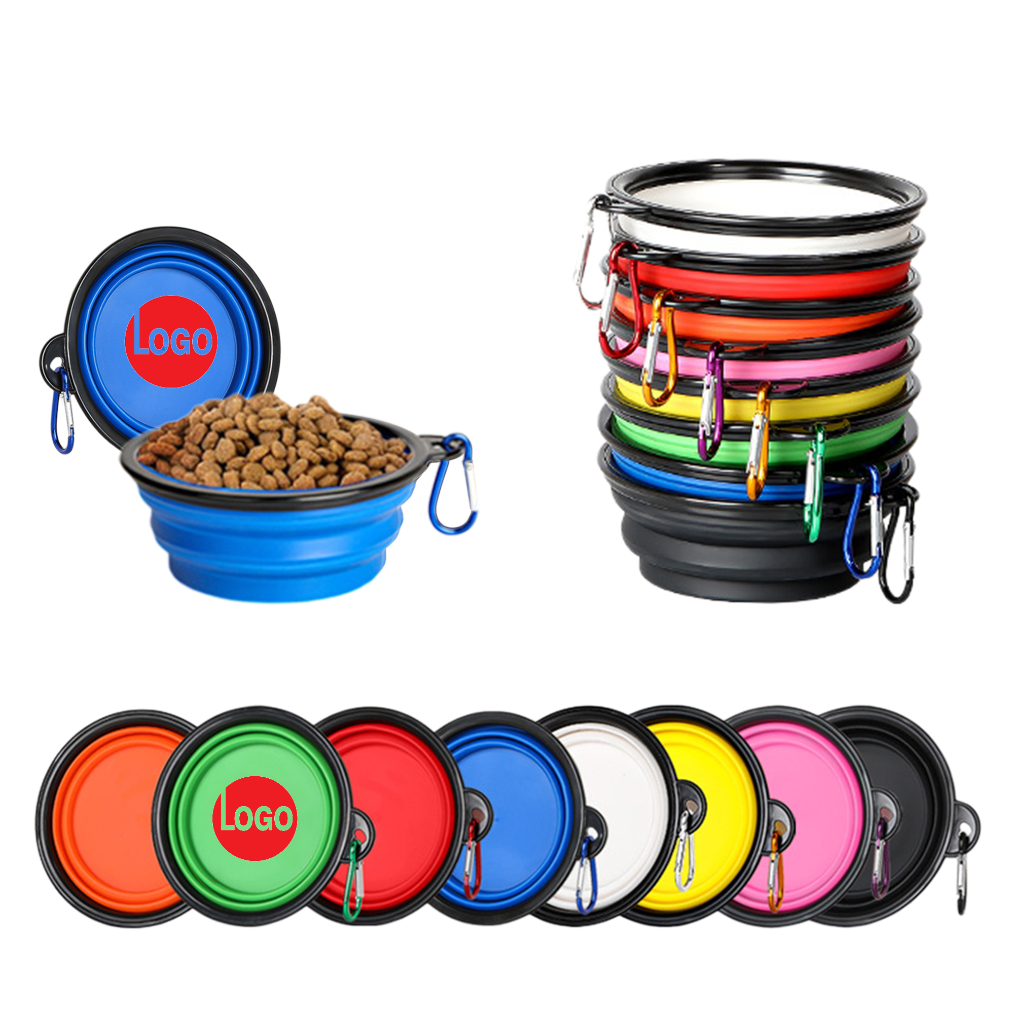 Customizable 12oz Foldable Pet Dog Bowl 2