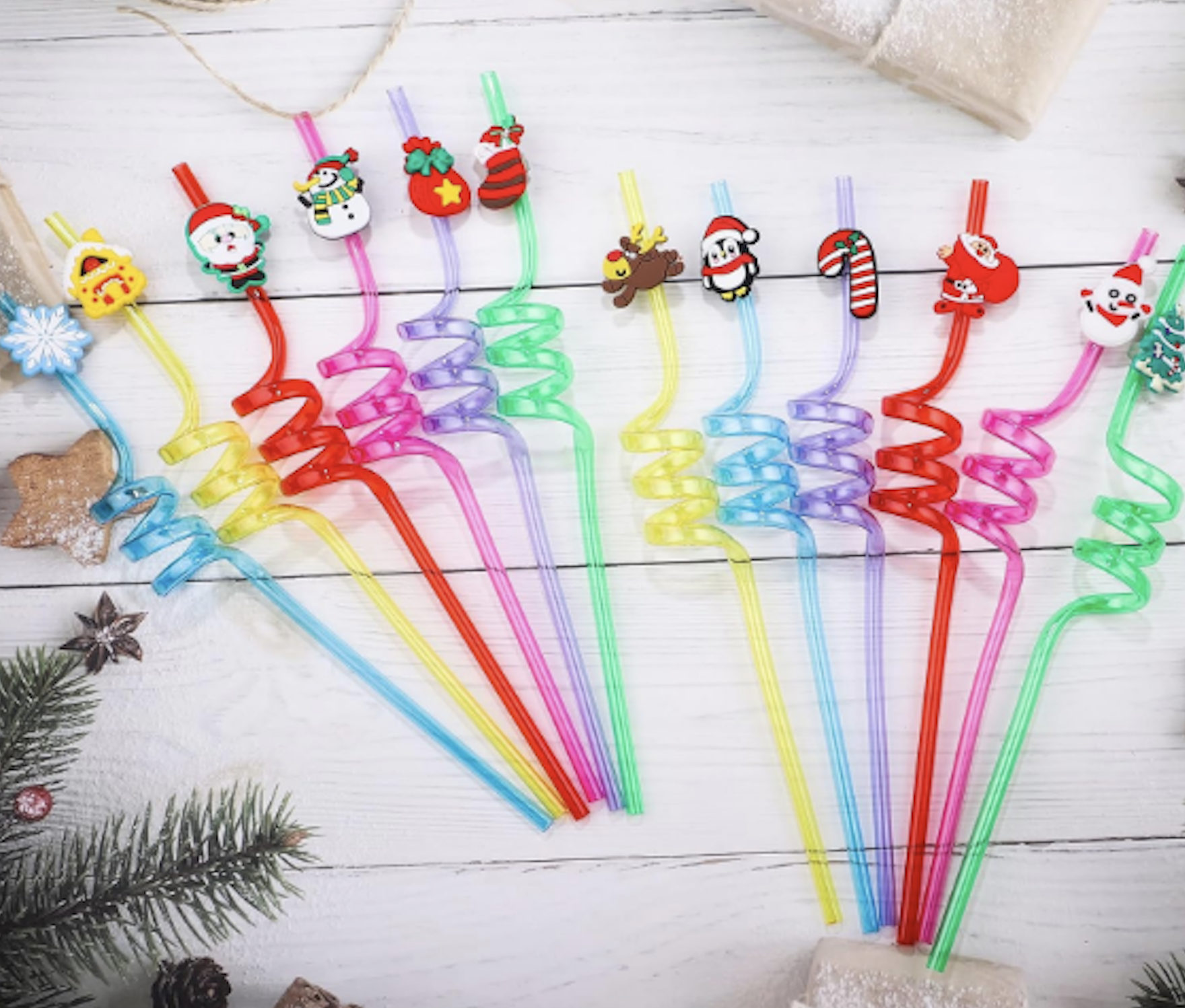 Reusable Ice Cream Colorful Straws/Party Decoration Straw 1