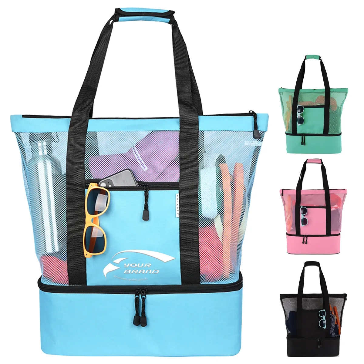 Mesh Beach Cooler Clear Tote Bag 3
