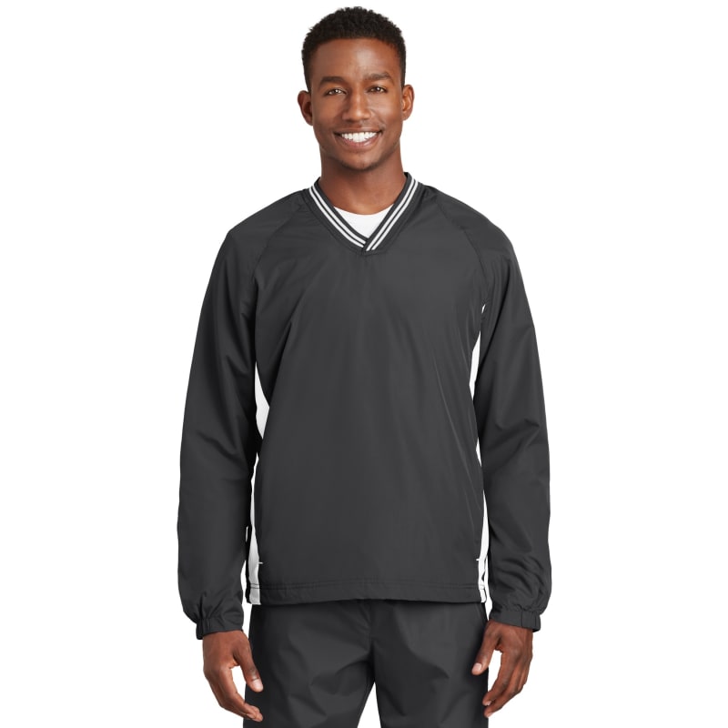 Sport-Tek Tipped V-Neck Raglan Wind Shirt. 15