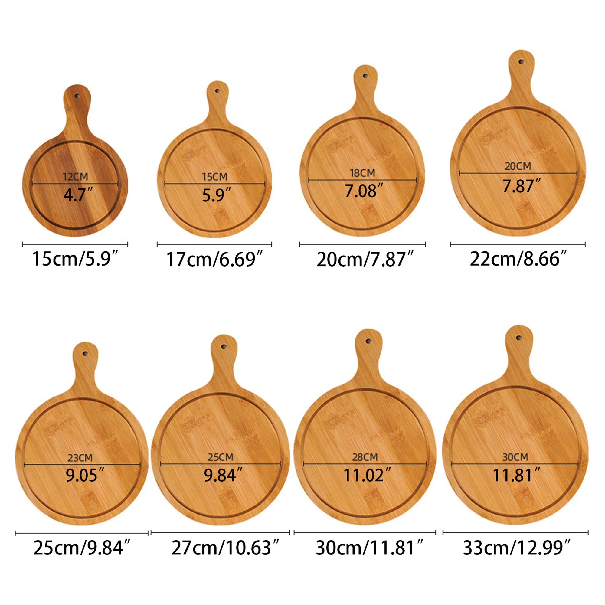 8" Wooden Pizza Tray 2