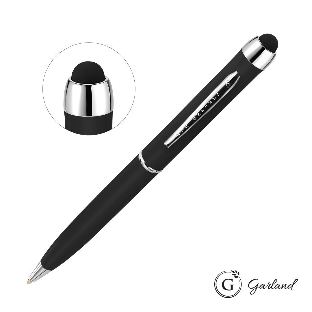 Garland® Stylus Matte Ballpoint Twist Pen - Chrome Accent 8