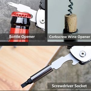 Versatile Multi Functional Scissors And Pliers Tool Kit With Wine Opener 22