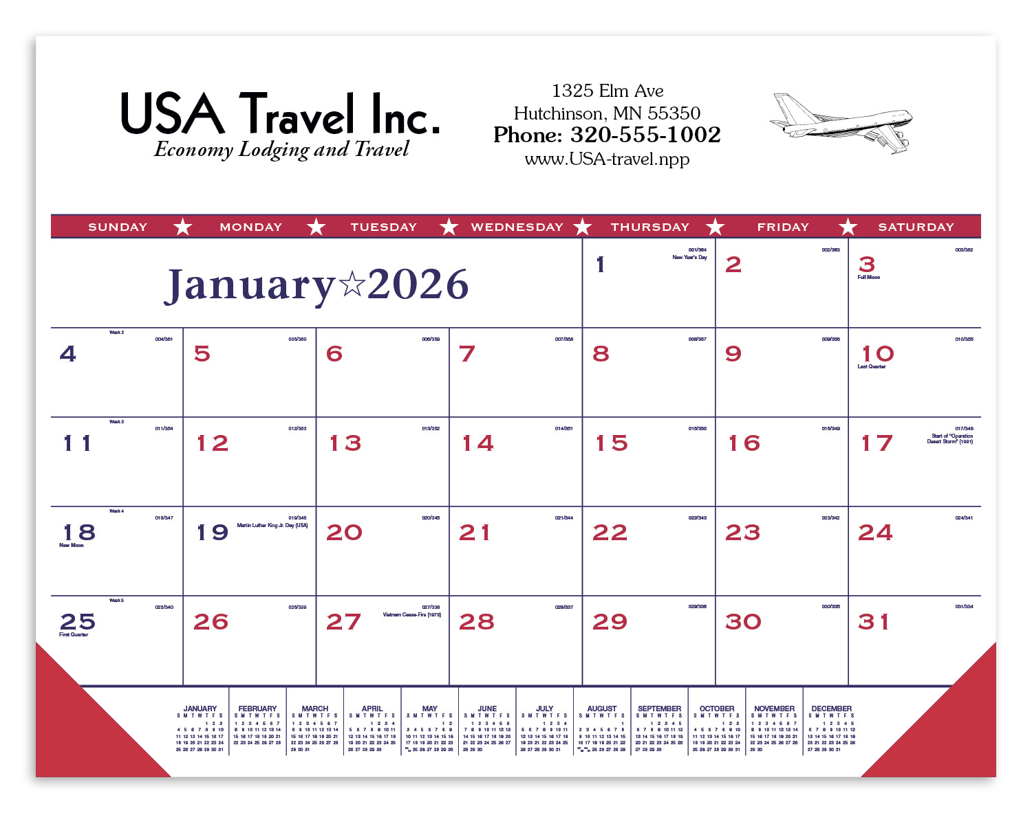 Triumph® Calendars Patriotic Desk Pad with Vinyl Corners 13