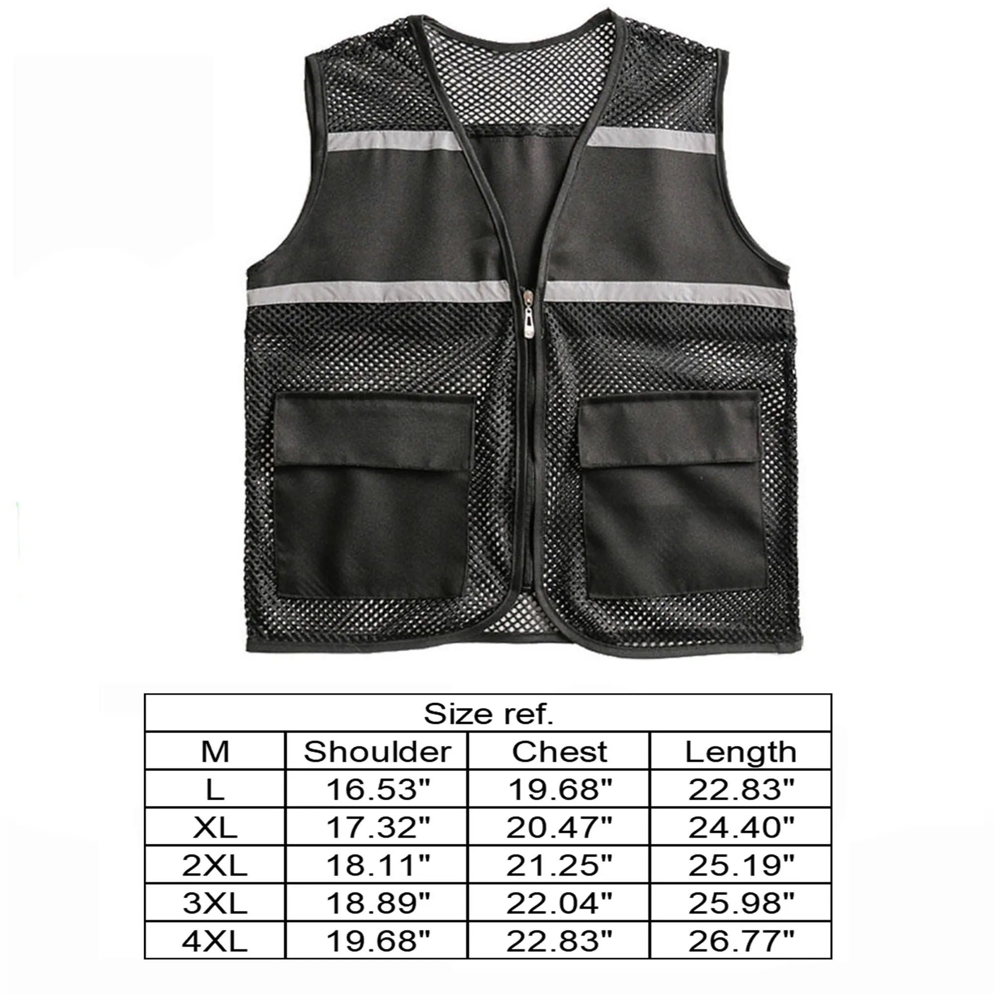 High Visibility Strips Reflective Mesh Vest 9