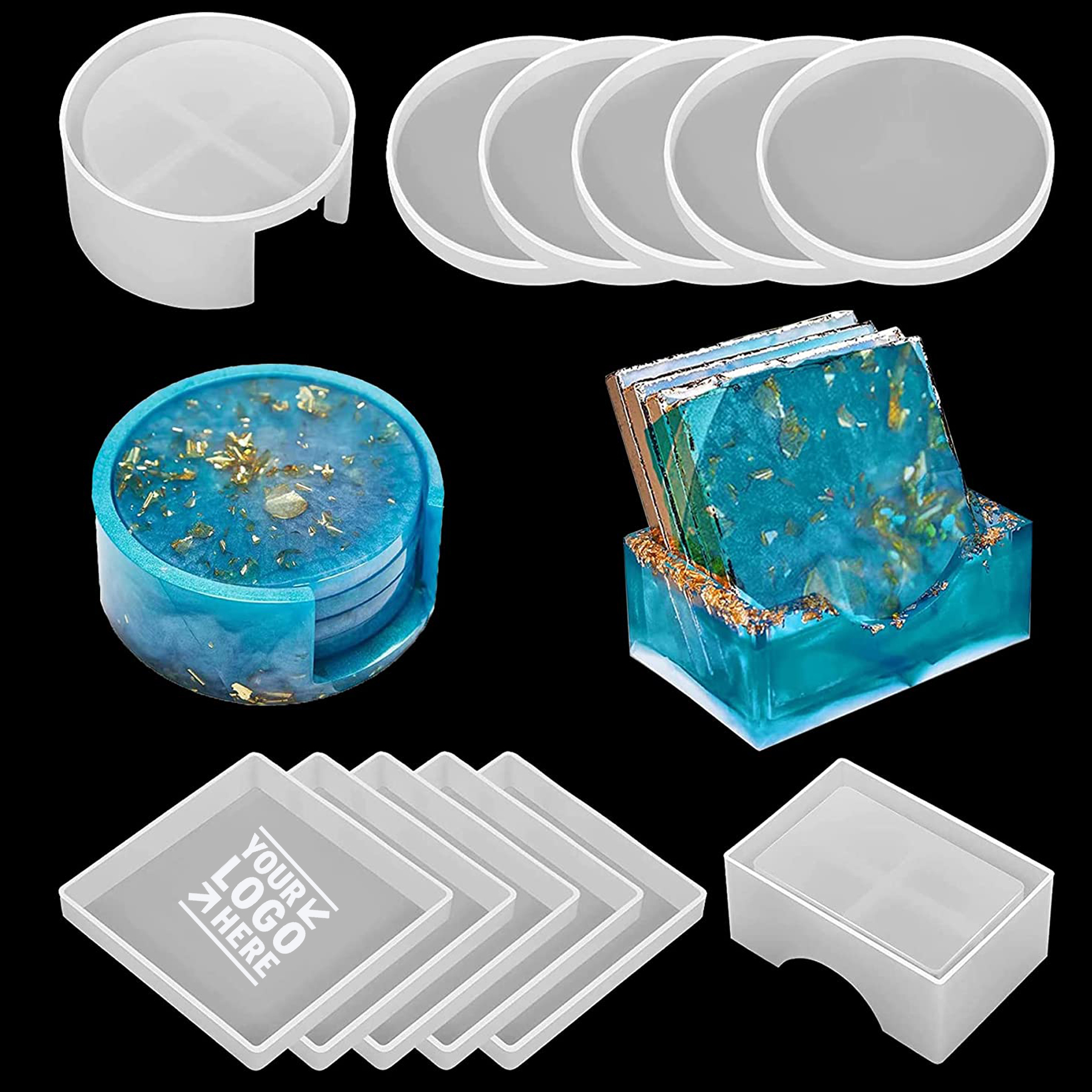 12 Pieces Coaster Silicone Molds 2