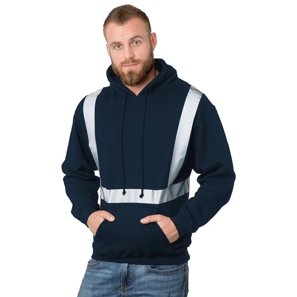 Hi-Vis Pullover Hoodie Solid Striping 3