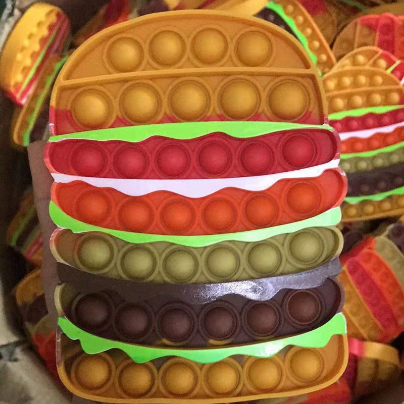 Hamburger Shape Push Bubble Pop Popping Stress Toy 5