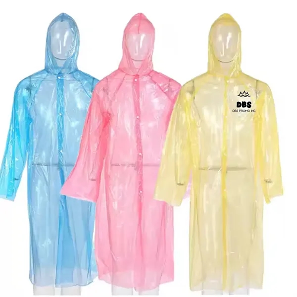Convenient Disposable PE Rain Poncho - Stay Dry on the Go