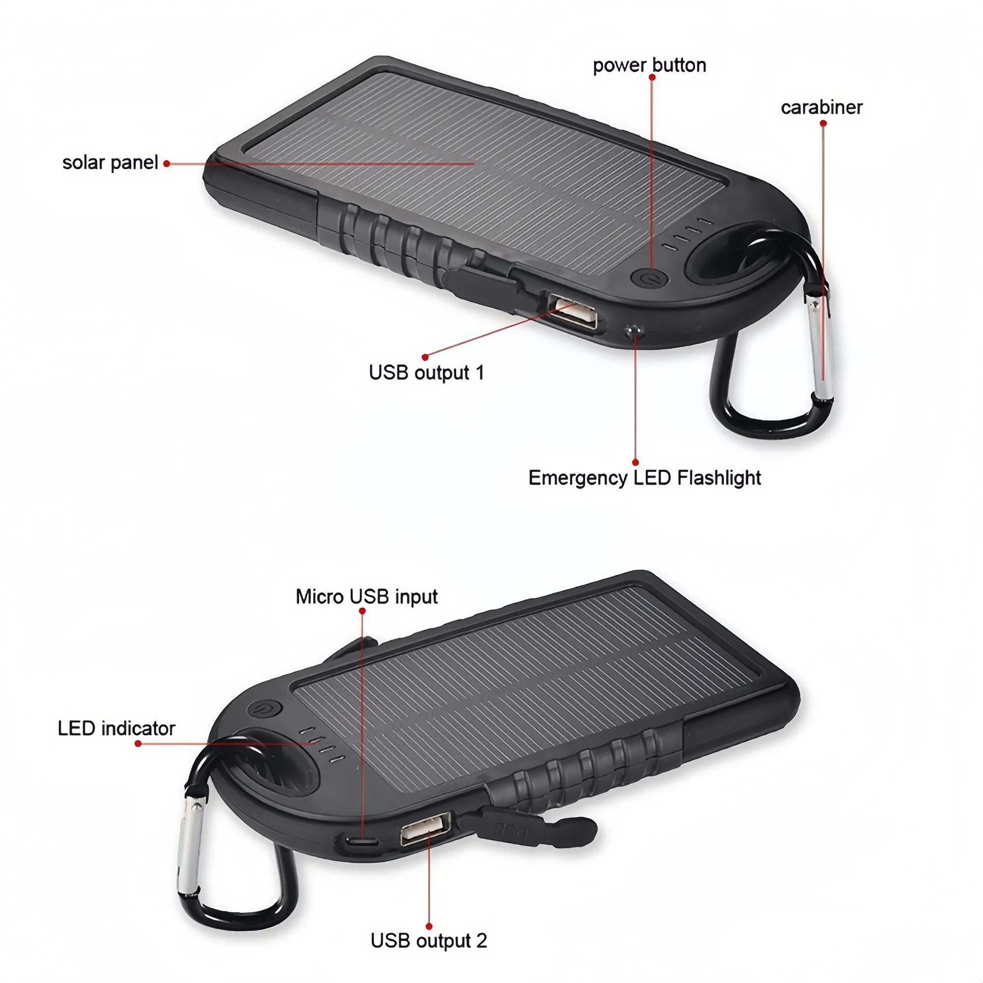 4000mAh Waterproof Solar Power Bank 1