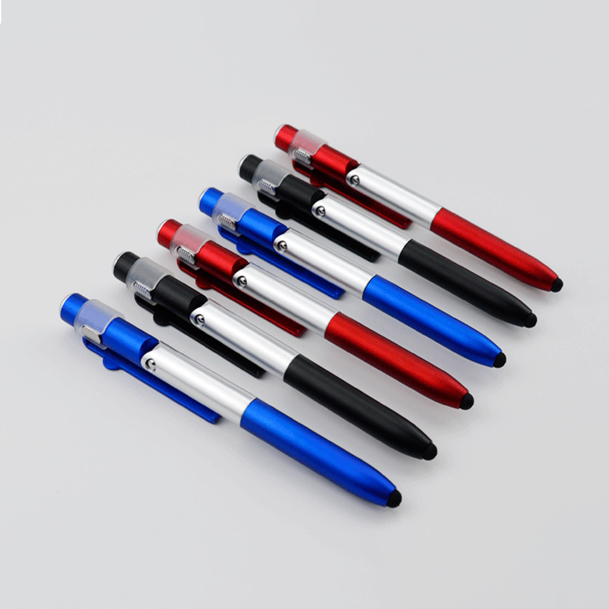 Multi-Function Phone Stand with Pen, Stylus, and LED Light 3