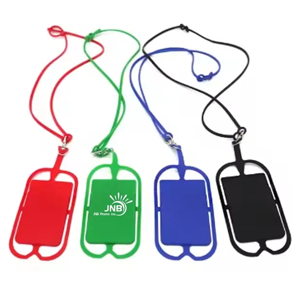 Versatile Silicone Phone Lanyard Holder with Card Slot
