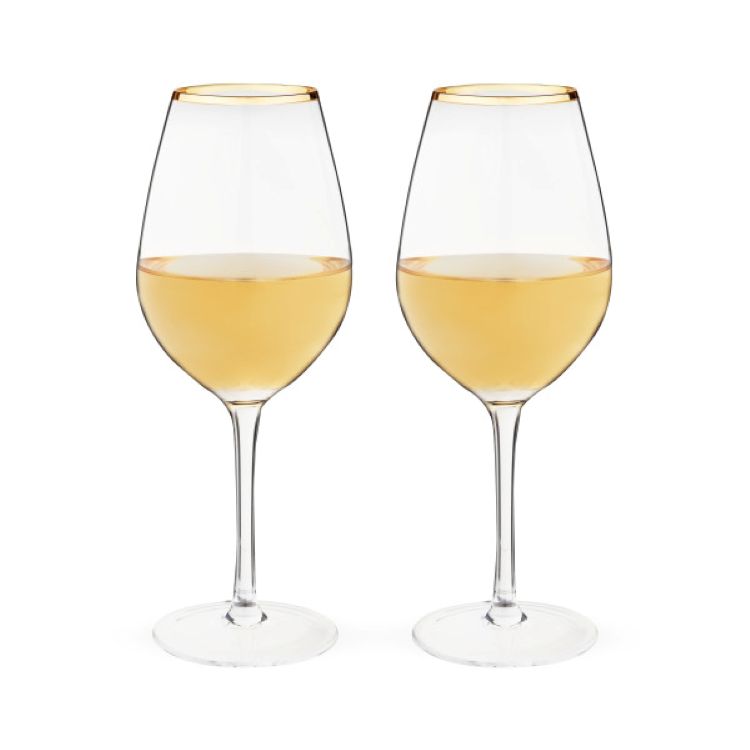 Twine Living® Gilded Stemmed Wine Glass, set of 2 9