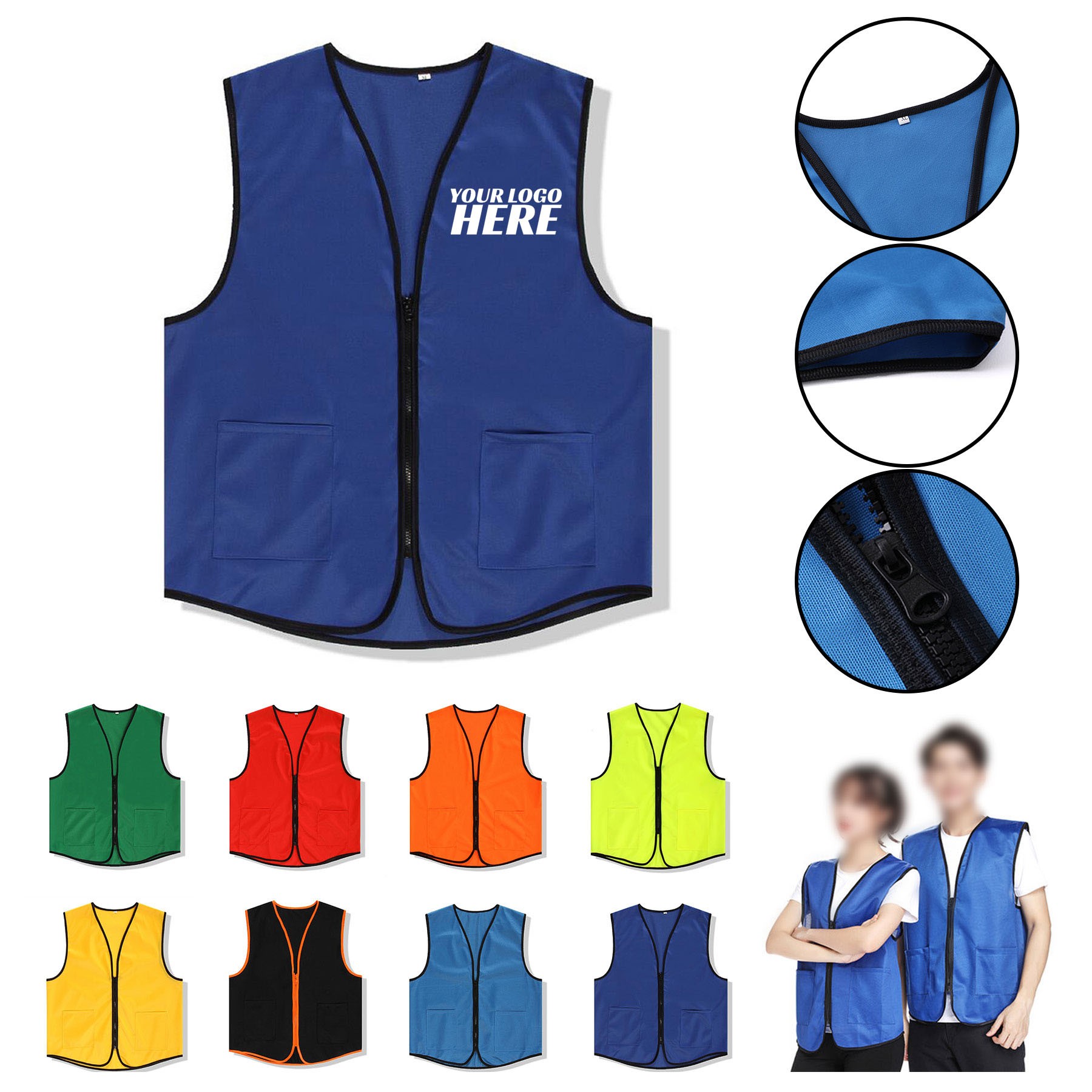 2 Pocket Uniform Volunteer Vest w/Zipper 1