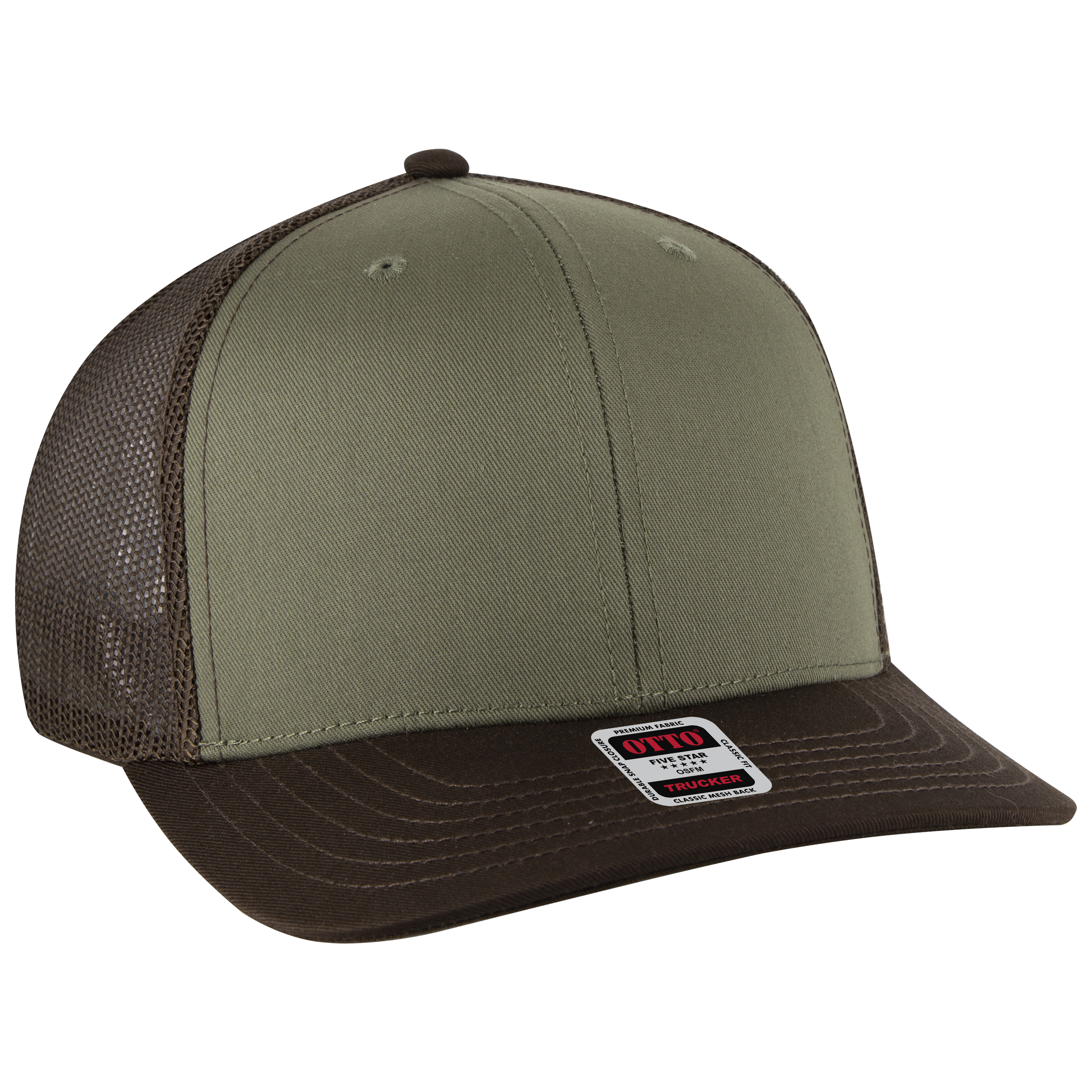 OTTO CAP® 6 Panel Mid Profile Mesh Back Trucker Hat 74