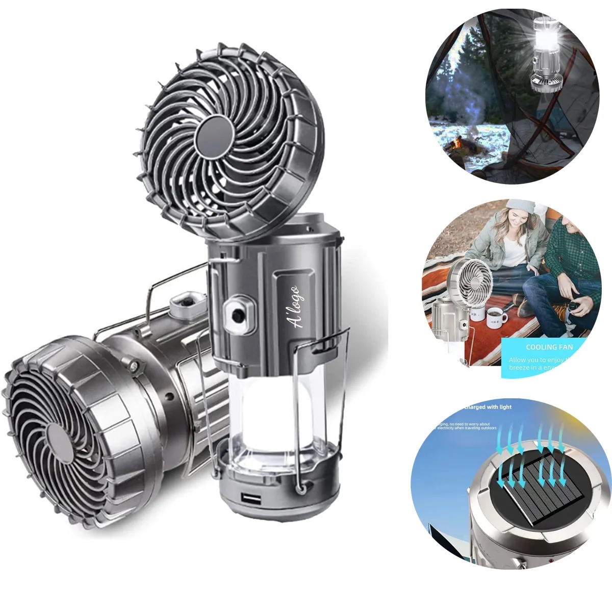 Multi-function Solar Camping Lantern with Fan 2