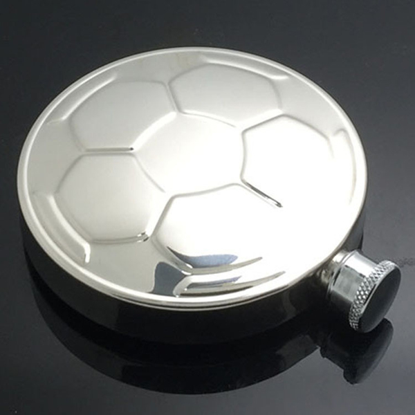 Football Shape Flat Hip Flask 6oz 2