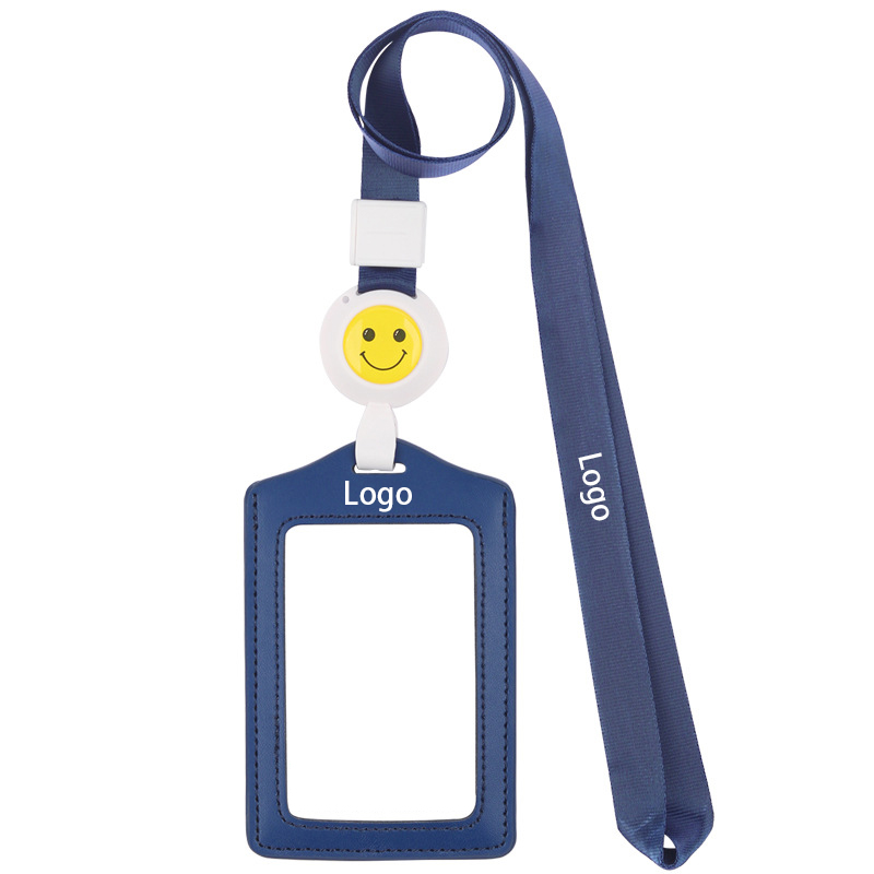 Genuine Leather Badge Holder with Telescopic Lanyard 4