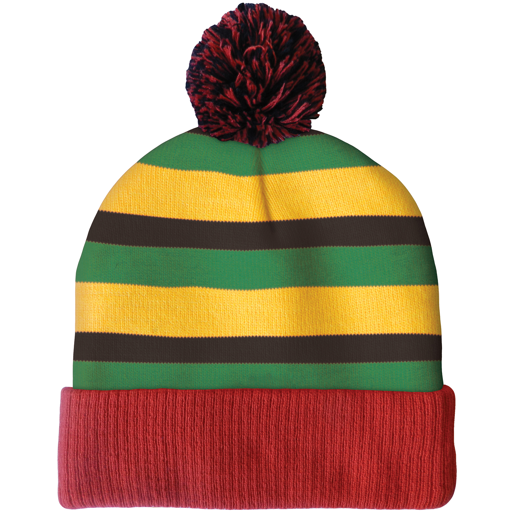Knit Beanie with Pom and Cuff (No Logo) 18