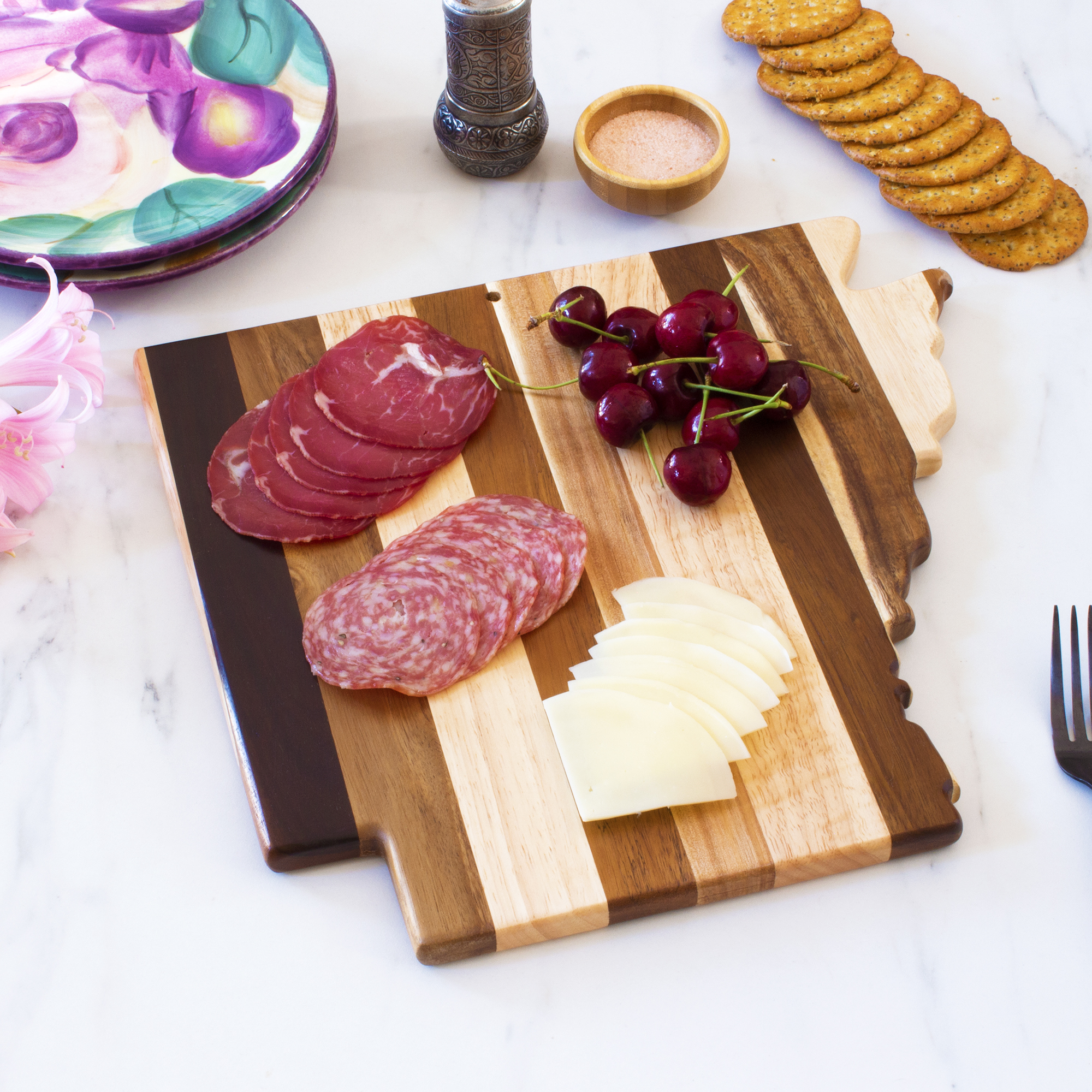 Rock & Branch® Shiplap Series Arkansas State Shaped Wood Serving and Cutting Board 6