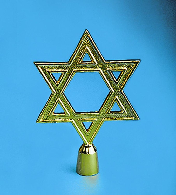 Golden Plated Star Of David Indoor Flag Pole Ornament 2
