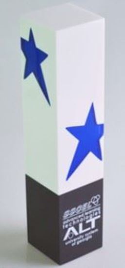 White Poly Resin With Star Designs, 9.75" 2