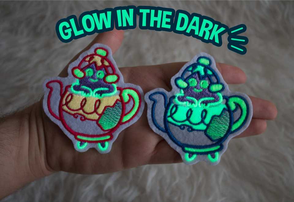Glow In The Dark Iron-On Embroidery Patch 3